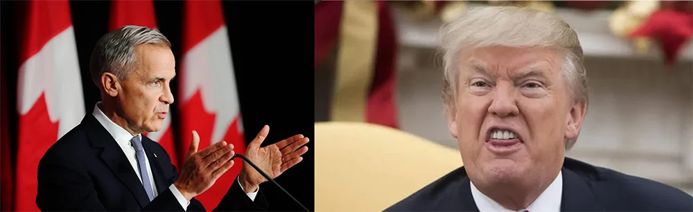 Prime Minister Carney and angry Trump