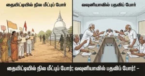“தையிட்டியில் நில மீட்புப் போர்; வவுனியாவில் பதவிப் போர்!” – தடுமாறும் தமிழரசுக் கட்சியும் தந்திரம் செய்யும் அரசாங்கமும்!